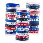 hexiaoxiao 36pcs 4th of July Rubber Bracelets Silicone Wristbands for 