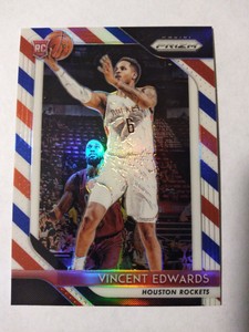 2018-19 Panini Prizm Red White Blue Vincent Edwards Rc #14 Houston Rockets