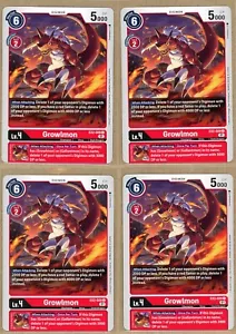 GROWLMON X 4 Digimon CCG Digital Hazard Playset COMUNE EX2-009 - Foto 1 di 1