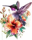 Spring Humming Bird Flower Wall Art Window Nursery Colourful Vinyl Sticker Decal