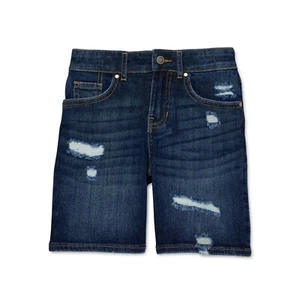 Wonder Nation Bermuda Shorts Girls 8 Blue Cotton Pull-On Stretch Pockets Solid - Picture 1 of 3