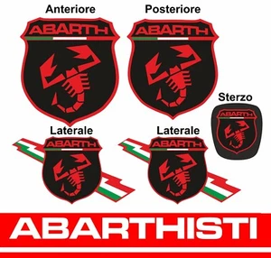 ABARTH KIT copriloghi adesivi stickers 500 595 695 competizione NERO-ROSSO - Foto 1 di 1