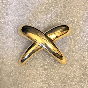 Vintage AK Anne Klein Brooch Goldtone X - Picture 1 of 5
