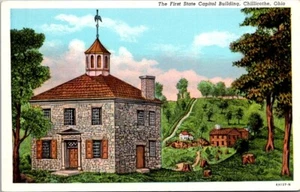 Postal de colección First State Capitol Building Chillicothe Ohio OH V665 - Imagen 1 de 2