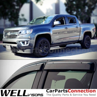 Viseras de ventana WellVisors 15-22 Chevy Colorado doble cabina GMC Canyon parasol Foto 1 de 4