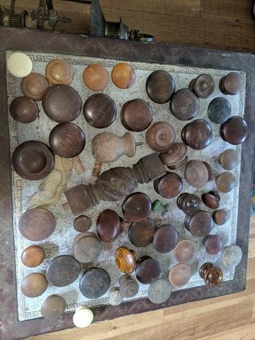 Lot of 50 Antique Vintage Turned Wooden Drawer Knobs Pulls Handles Cover