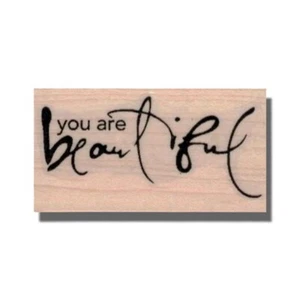 You Are Beautiful, RUBBER STAMP, Love Phrase, Inspirational Words, Media, Saying - Picture 1 of 7
