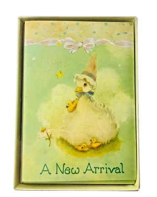 Vintage Marcel Schurman Birth Announcement Mother Goose Ducklings - Image 1 of 4