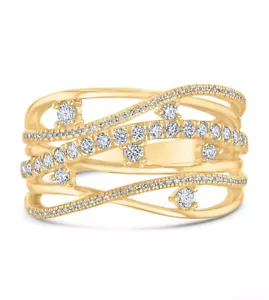Yellow Gold Diamond Orbit Ring 1/2ctw - Picture 1 of 4