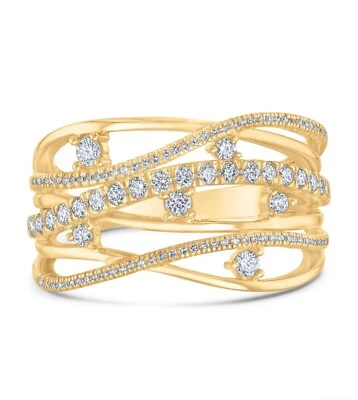 Anel órbita de ouro amarelo com diamante 1/2 ctw - Imagem 1 de 4