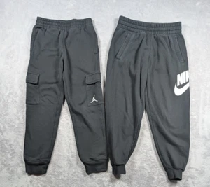 Nike Air Jordan Sweatpants Jogger Boys Size Small Black Lot Of 2 - Picture 1 of 6