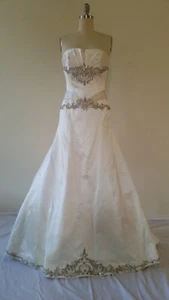 Brand New Rivini Wedding Gown, Ivory, Label Size 10 (Altered) NWT strapless  - Picture 1 of 11