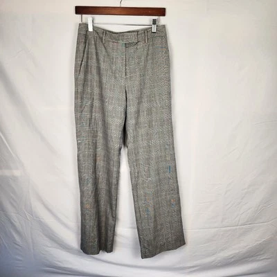 Brooks Brothers 346 Wool Gray Plaid Straight Leg Dress Pants Women's Size 2 - Image 1 of 4