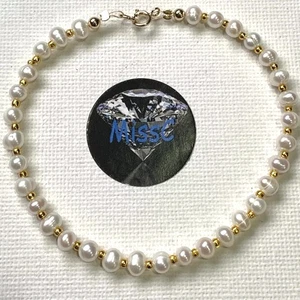9CT GOLD FRESHWATER PEARL BRACELET, STAMPED 375 AND HANDMADE IN UK - Picture 1 of 6