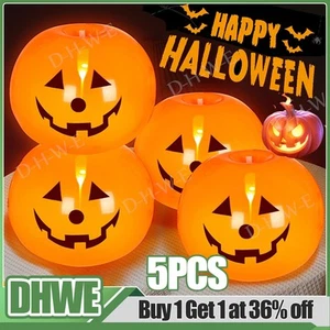 5PCS Halloween Decoration Inflatable Pumpkin with LED Lights Party Light Garden - Picture 1 of 16