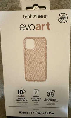 TWO CASES Tech21 Evo Art iPhone 12/12 Pro Case Impact Protection - Image 1 of 4