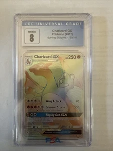 Charizard GX (Secret) 150/147 Sm-Burning Shadows Holo CGC 8 - Picture 1 of 2