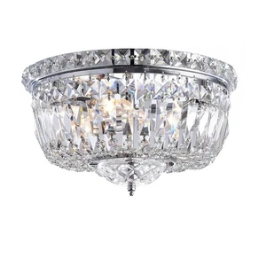 Elisa Chrome Crystal Basket Flush Mount Chandelier - Picture 1 of 7