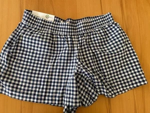 Shorts kurze Hose Baumwolle blau natur kariert 44 neu - Bild 1 von 3