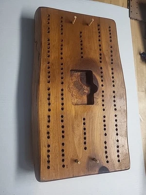 large cribbage board Nice Footed Rare 4 Pegs 18 Inches For Table Top Card Holder - Image 1 of 4