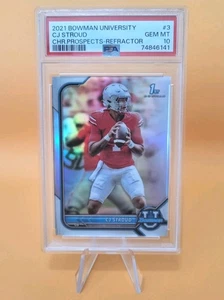 CJ Stroud 2021 Bowman University Chrome Refractor PSA 10 RC Rookie #3 - Picture 1 of 2