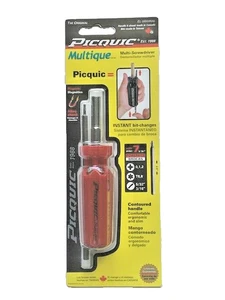 PICQUIC MULTIQUE - Slim Handle Multi-Bit Driver w/ 7 Bits -Bright Red - Picture 1 of 3