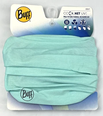 BUFF CoolNet UV+ Bug Sun Shield Headwear Bandana Face Mask NEW ; Teal Blue - Image 1 of 4