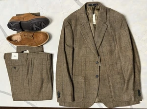 HEAVY FLANNEL WOOL BLEND SUIT - 42 R Jacket, 35x34 Pants, Banana Republic - Picture 1 of 15