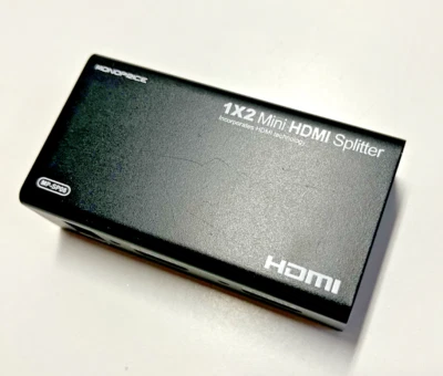 Monoprice Black 2-Way 1X2 Mini HDMI Splitter - NO AC ADAPTER - Image 1 of 4