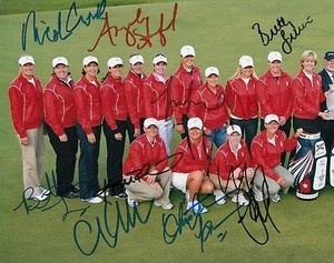 Solheim Cup 2009 *equipo de EE. UU.* foto firmada de grupo 8X10 con certificado de autenticidad Michelle Wie 9 coches - Imagen 1 de 1