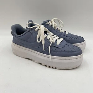 Nike Court Vision Alta Womens Leather Sneakers Platform Shoe Ashen Blue Size 7 - Picture 1 of 10