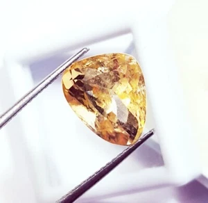 100% Natural Citrine Brazilian Loose Gemstone 7.80 Ct Certified With Free Gift - Picture 1 of 6