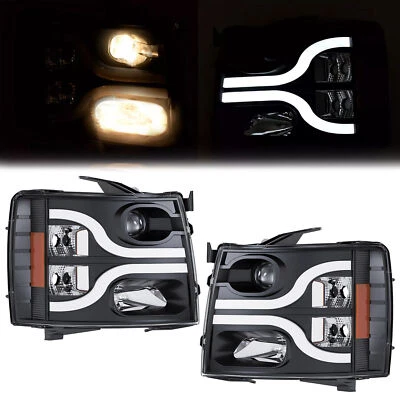 Projector Headlights LED DRL For Chevy Silverado 1500 2500HD 3500 HD 2007-2013 - Image 1 of 4
