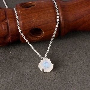 Natural Healing Pendant 925 Sterling Silver Necklace With Moonstone Gift For Her - Picture 1 of 12