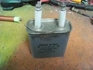 1 MFD 5000 OIL FILLED CAPACITOR SPRAGUE 271P244 USA NO PCB. - Picture 1 of 2