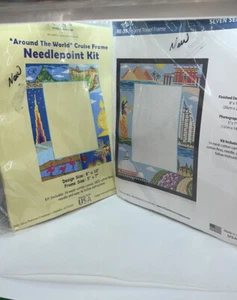 Lot Of 2 - Alice Peterson REGENT Seven Seas Cruise Needlepoint kit frame - Picture 1 of 7