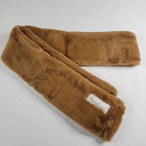 NEW Minky Couture Desert Sun Rust Brown Faux Fur Fashion Women's Scarf Wrap 72" - Picture 1 of 12