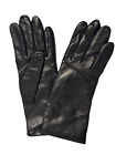 Lord & Taylor Fownes Black Leather Gloves, Cashmere Lined  7.5 NEW