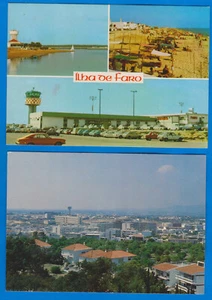 2er SET gebrauchte Postkarten, Flughafen Faro Algarve, PORTUGAL - Bild 1 von 2