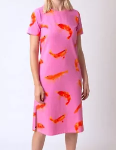 NWT Rachel Antonoff Sammy Tee T Shirt Dress Midi Pink Shrimp Prawn Print S - Picture 1 of 12