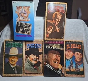 Lot Of 6 Vintage VHS Movies John Wayne, True Grit Big Jake, El Dorado - Picture 1 of 2