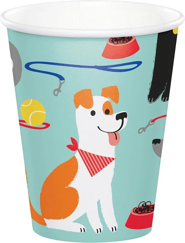 Dog Party Animal Pet Puppy Cute Kids Birthday Party 9 oz. Paper Cups - Image 1 of 1