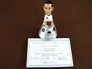 FRED HAISE APOLLO 13 LMP ASTRONAUT SIGNED AUTO LIMITED BOBBLEHEAD FIGURINE JSA - Picture 1 of 5