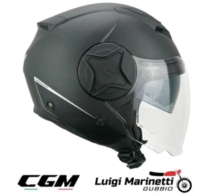 Casco jet d/jet CGM ILLINOIS Black Nero Opaco dull Doppia Visiera M 57 58 - Picture 1 of 5