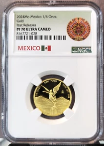 2024 MEXICO GOLD 1/4 ONZA LIBERTAD NGC PF 70 ULTRA CAMEO FIRST RELEASES  1/4 OZ - Picture 1 of 3