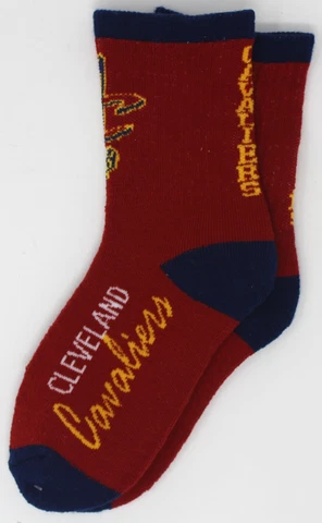 Cleveland Cavaliers NBA FBF Dark Red w/Navy Kids Socks *Youth Child Size 8-13 Cover