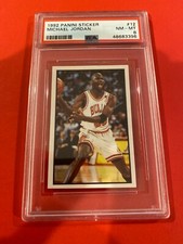 Michael Jordan 1992 Panini Sticker #12 PSA Graded Near Mint - Mint "8" NBA HOF