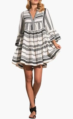 ¡NUEVO CON ETIQUETAS! Vestido Babydoll Elan Cuello en V Manga Campana Encubrimiento Minivestido Charli Clara S Foto 1 de 3