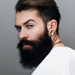 Plug Tunnel Ecarteur d'Oreille en Bois Exotique - Intérieur Doré - Concave - Imagen 1 de 5