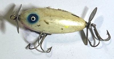 Vintage Fishing Lure Strike King Spence Scout wood body floating spinner - Image 1 of 4
